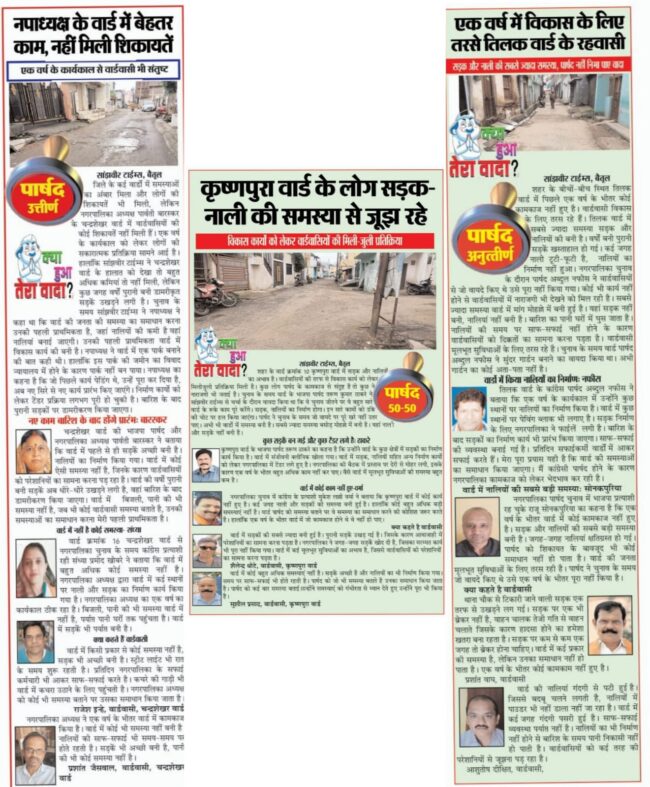 Ward Parikrama : चार वार्डों को छोड़ अधिकांश में समस्याओं का अंबार