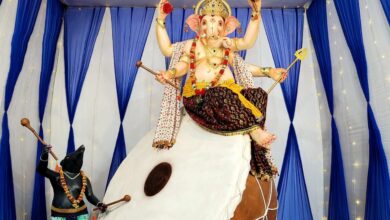 Ganesh Utsav Special : ढोल पर सवार श्री गणेश बने शहर में आकर्षण का केंद्र