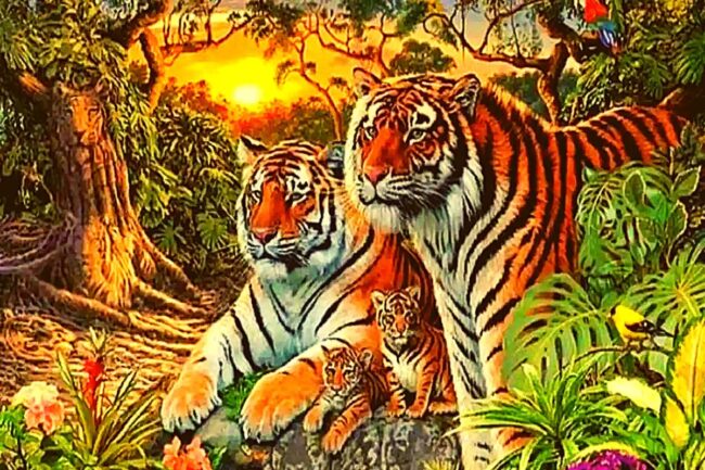 Optical Illusion : खुद को समझते है जिनियस तो दिमाग के घोड़े दौड़ाओ और 7 सेकंड में ढूंढ कर दिखाए 16 बाघ