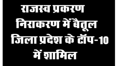 Betul News: राजस्व प्रकरण निराकरण में बैतूल जिला प्रदेश के टॉप-10 में शामिल