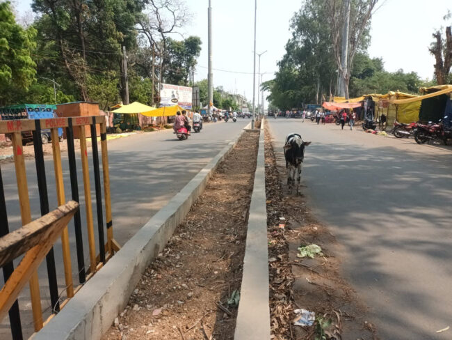 Betul College Road : कॉलेज रोड के डिवाइडरों से नहीं निकला मलबा
